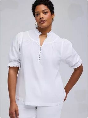 NWT Belle Isle Ruffle Neck Puff Sleeve Tops, Quantity 2, Size 2=2X=18/20